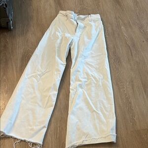 Zara Cream Wide Leg Jeans